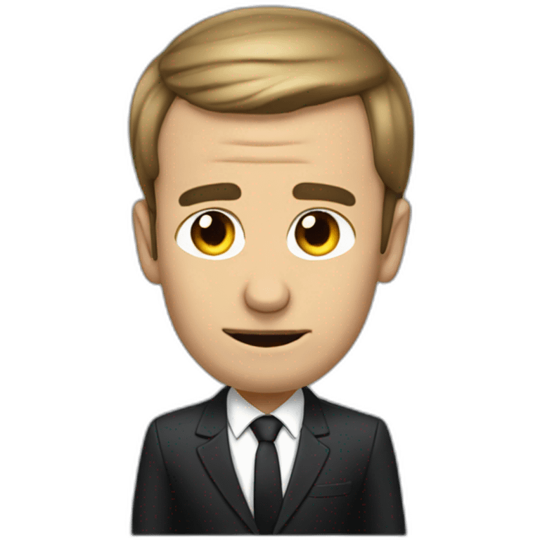 macron with a hand on his head emoji