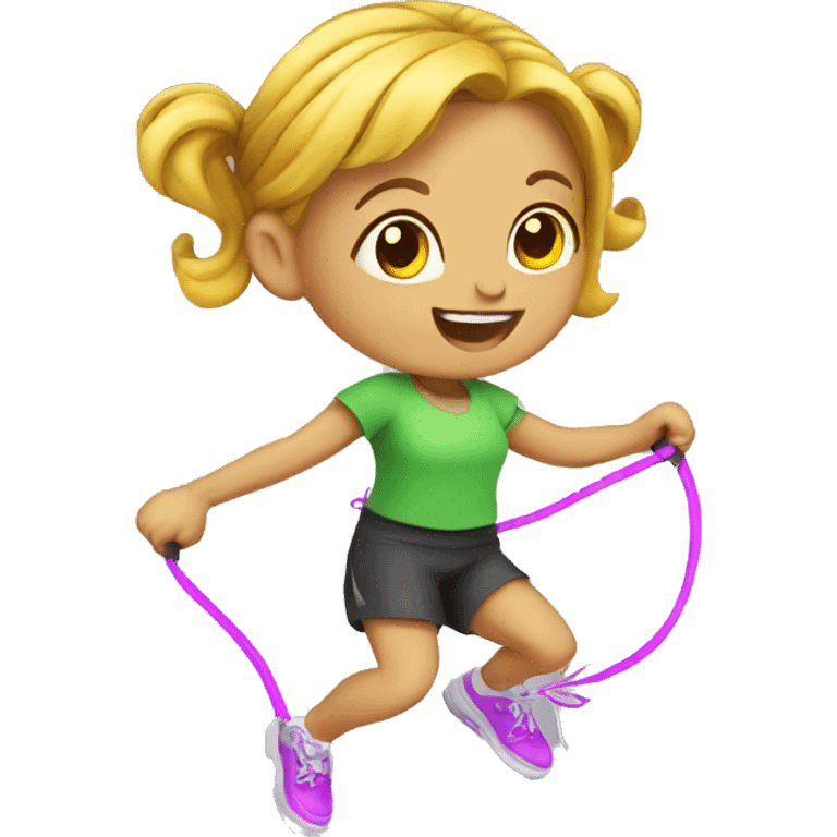 Little girl jump rope emoji