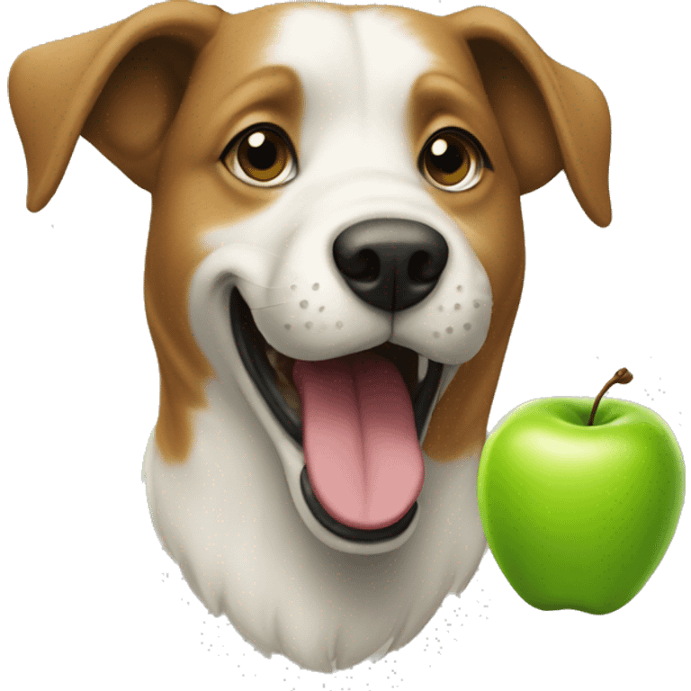 Dog with a green apple emoji