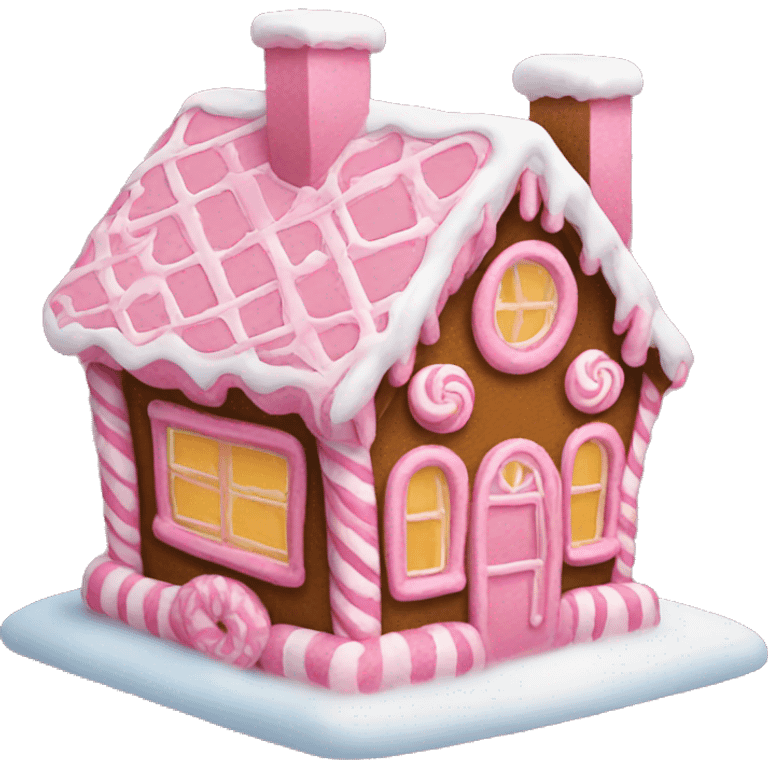 pink gingerbread house emoji