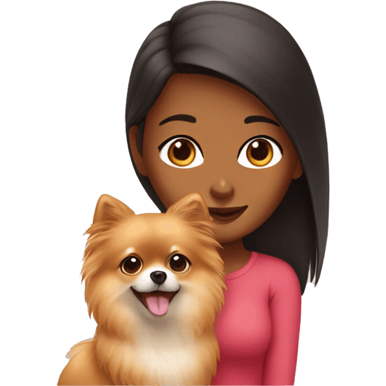 Girl with Pomeranian  emoji