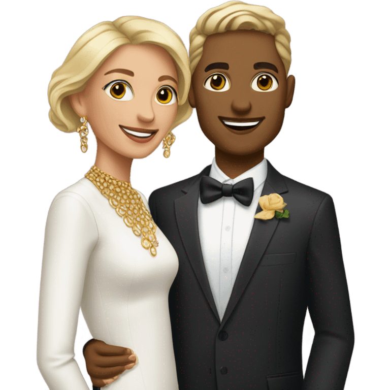 couple with jewelry and earrings emoji