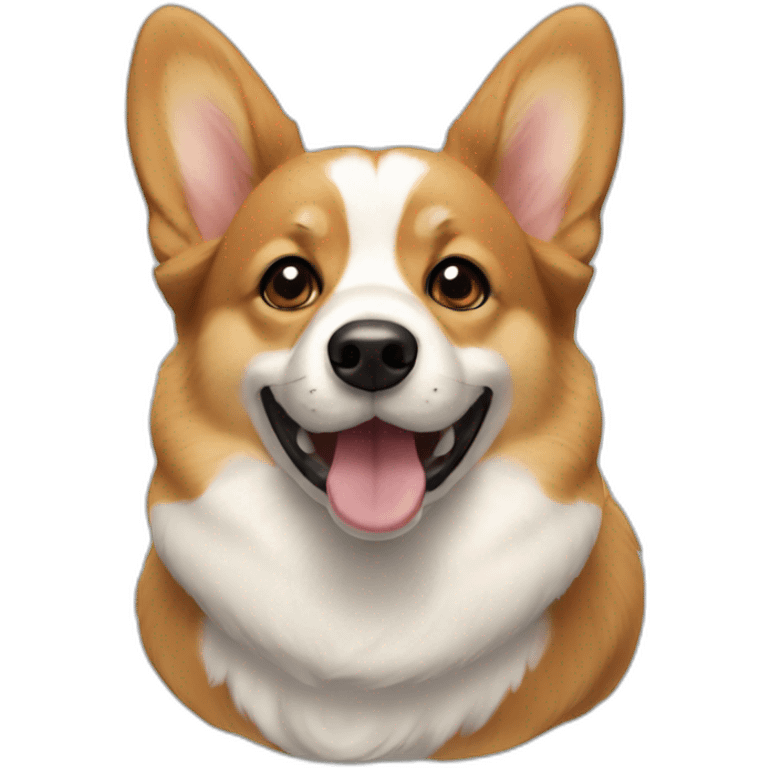 corgi face black and tan emoji