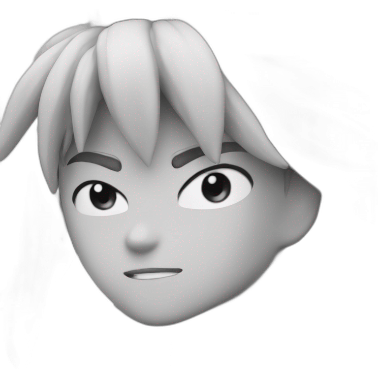 Senku in black and white emoji