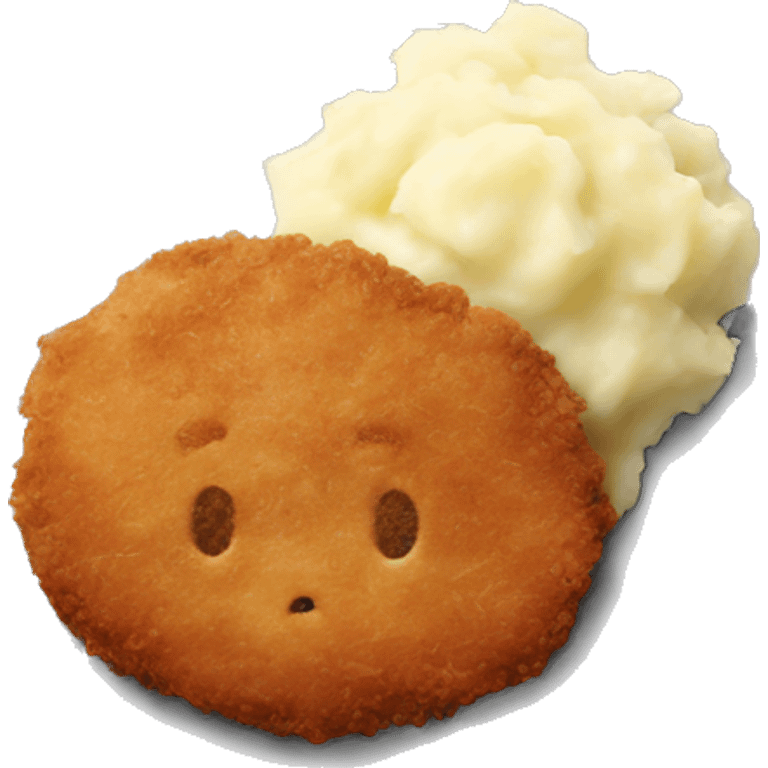 Cutlet with mashed potatoes emoji