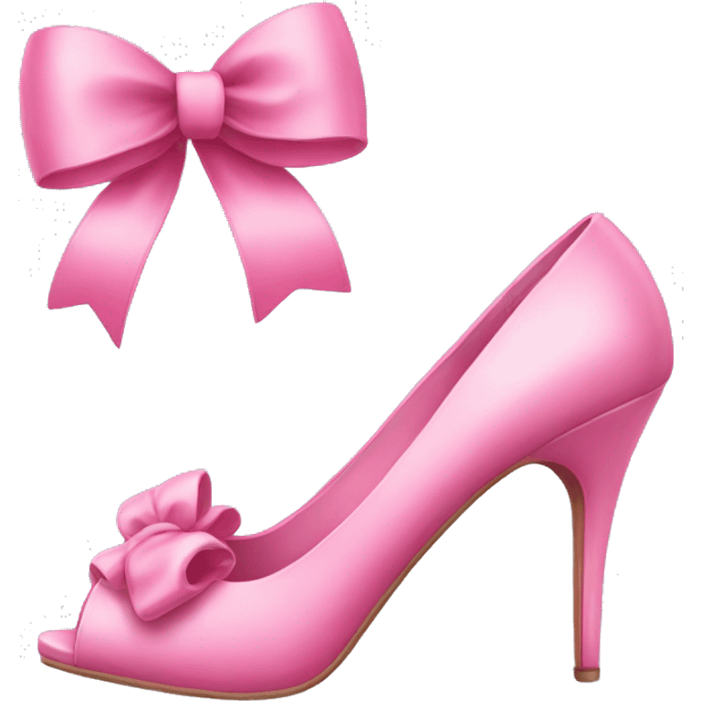 Cute pink bow on heels emoji