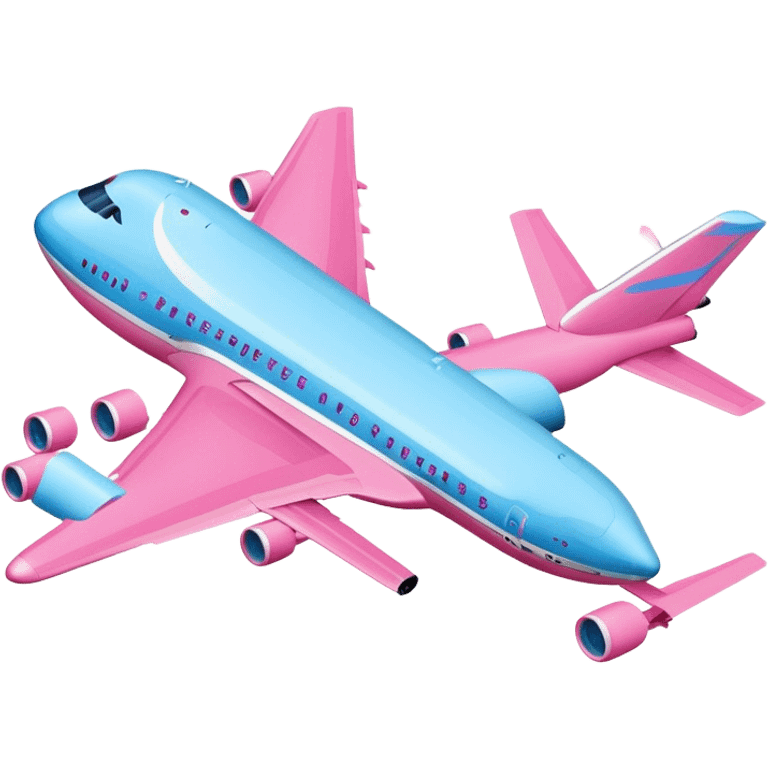 Hot pink and light blue Air Force One emoji