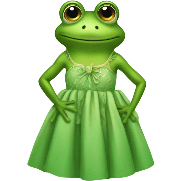 Frog with a dress emoji