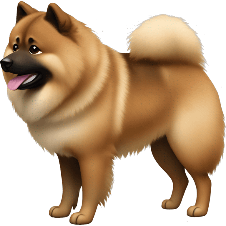 Eurasier Brown and light brown standing up his nose and face is dark brown spotted and dotted  emoji