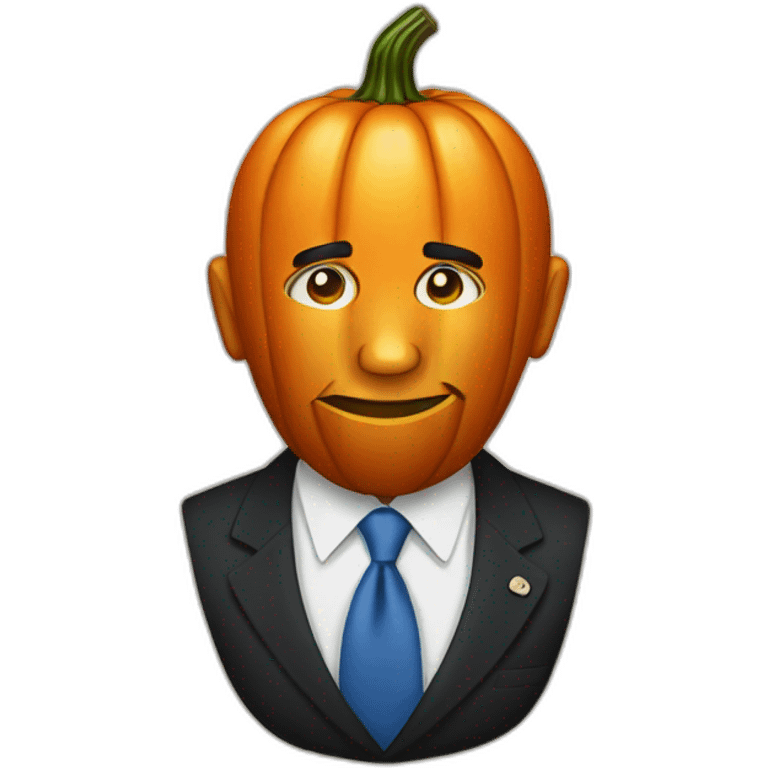 Pumpkin with Obama’s face emoji