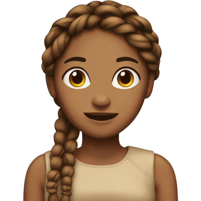 Female Brown skin emoji with braids  emoji