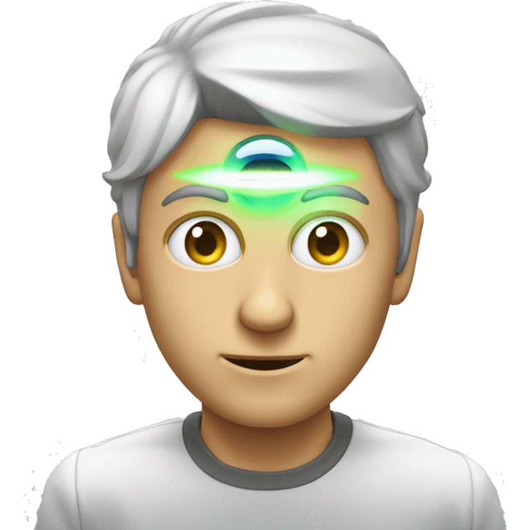 guy with a scanning beam coming out of his eyes emoji