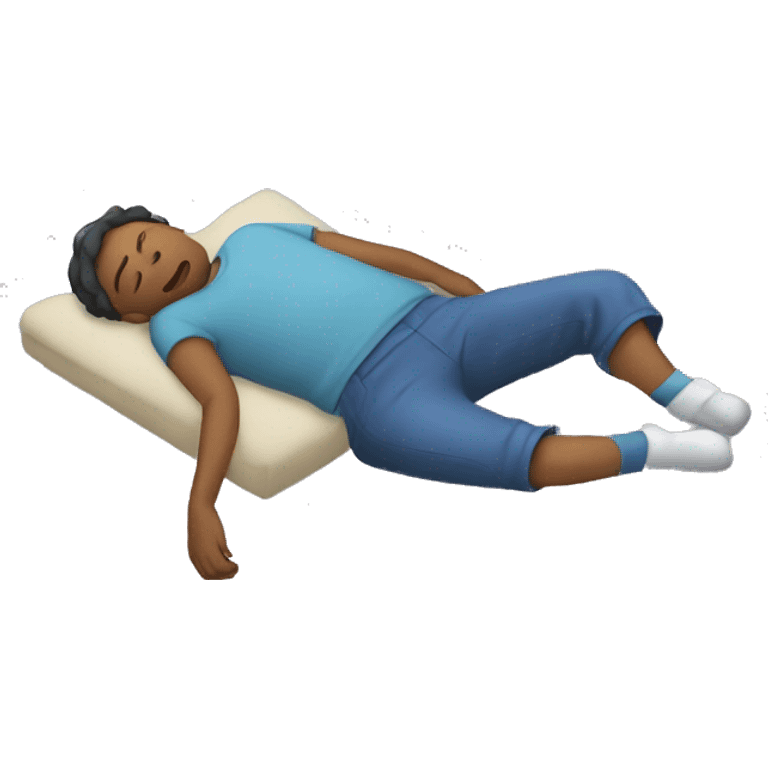 A person who has fallen asleep in an awkward position and is cecked out from the world  emoji