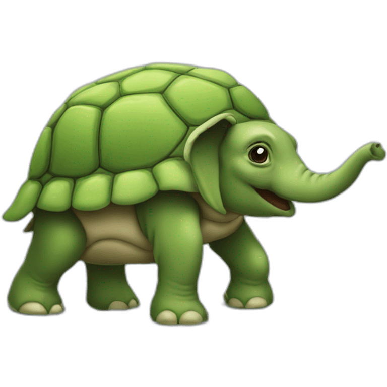 tortue sur un éléphant emoji