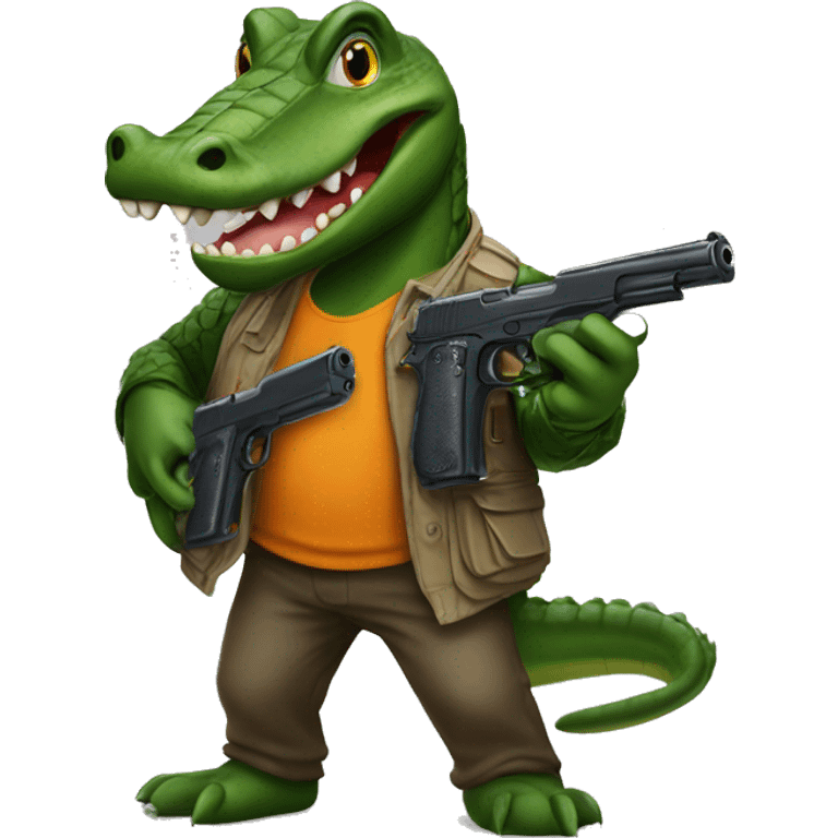 Aligator 🐊 with a gun emoji