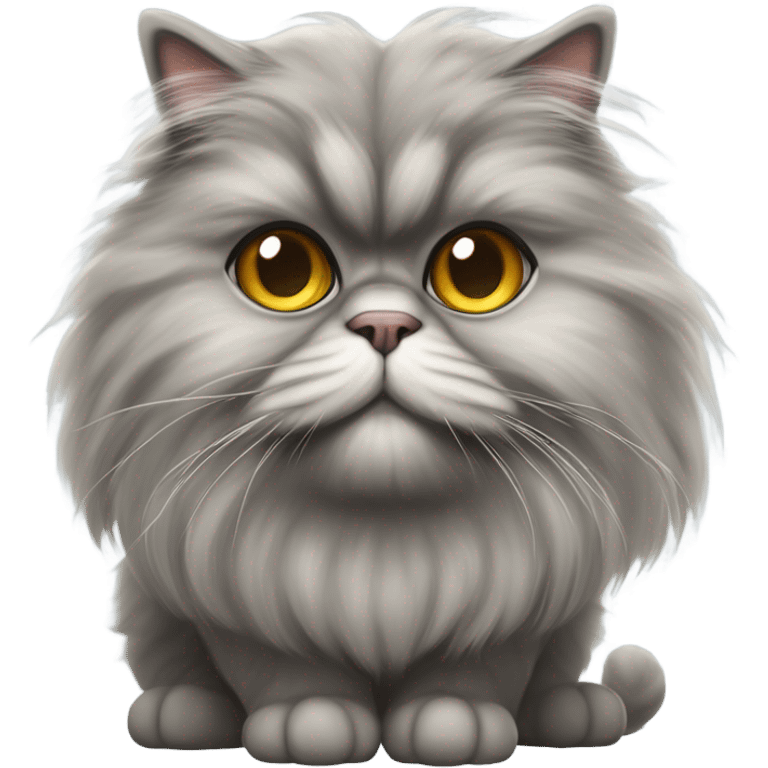 Fuzzy grey Persian cat female emoji