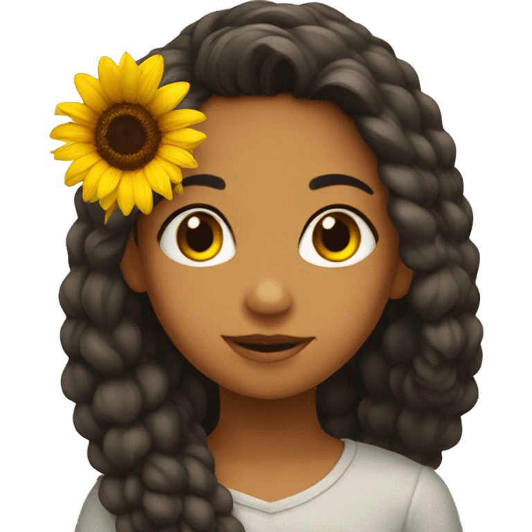 Latín girl with a sunflower emoji