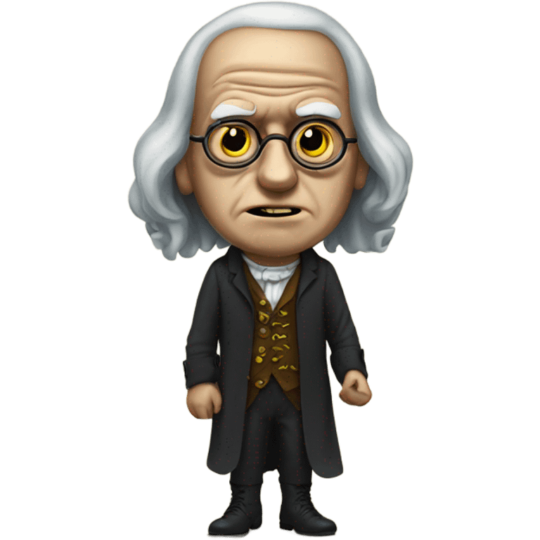 Benjiman Franklin with a zombie face emoji