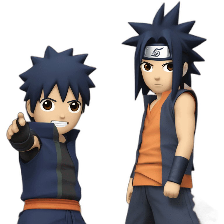 Naruto et sasuke en train de combattre emoji