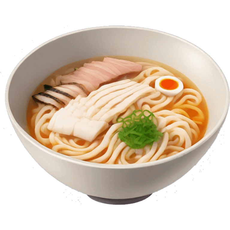 bowl de ramen con chashu y narutomaki emoji