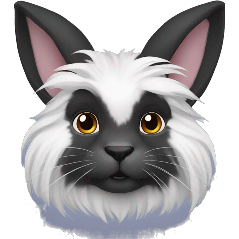 Black lionhead rabbit emoji