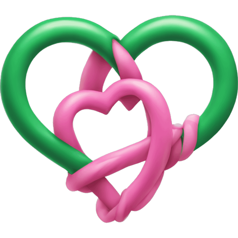 Green and pink heart entwined  emoji