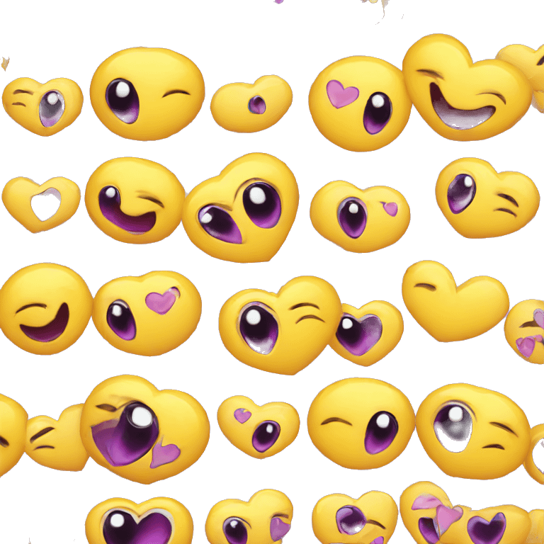 smiley eye hearts emoji