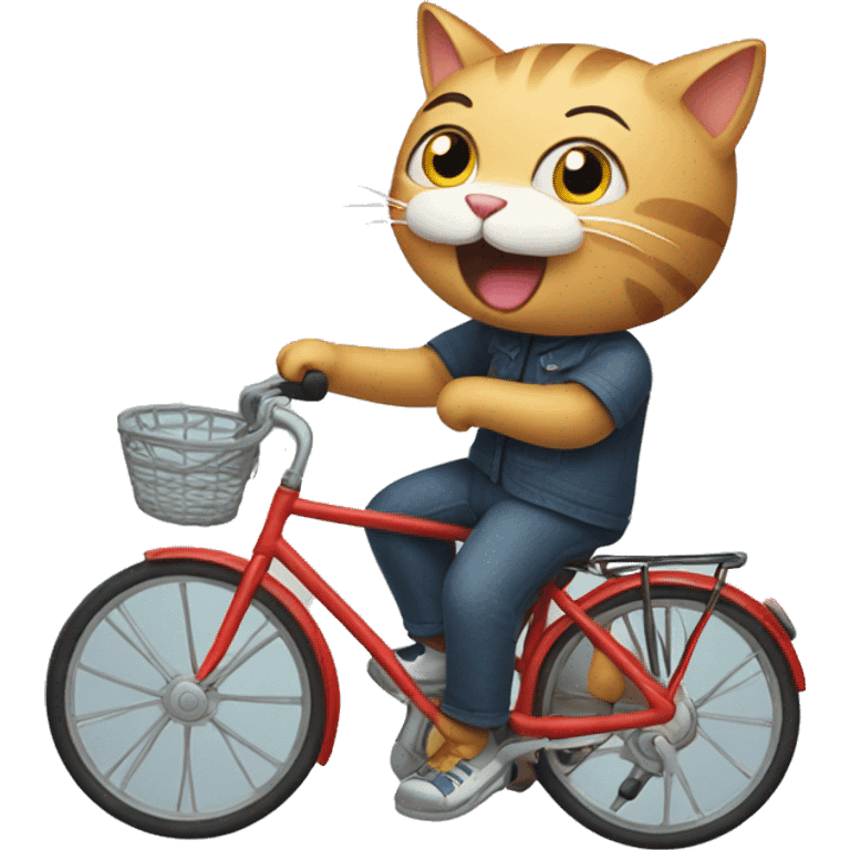 a cat with a bike emoji