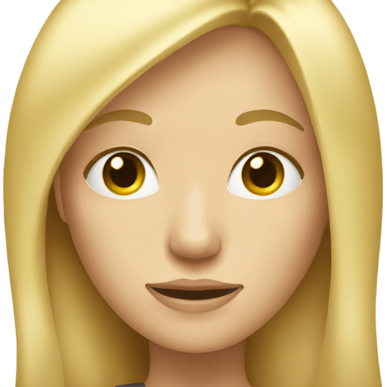 long hair blonde woman with cell phone emoji