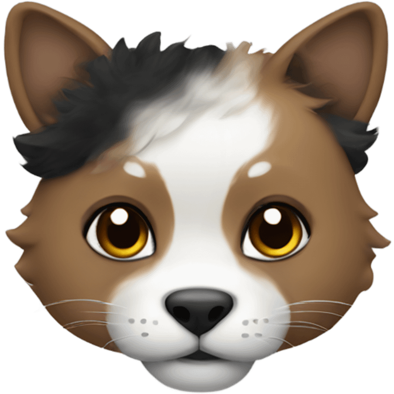 Chinese Crescent with black and white and brown fur emoji