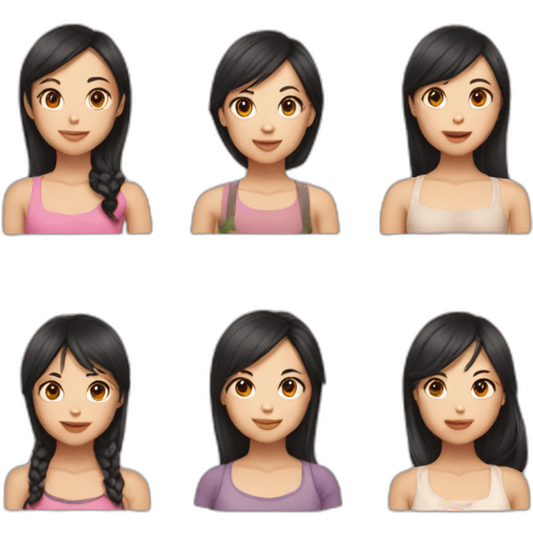 5 asian girls emoji