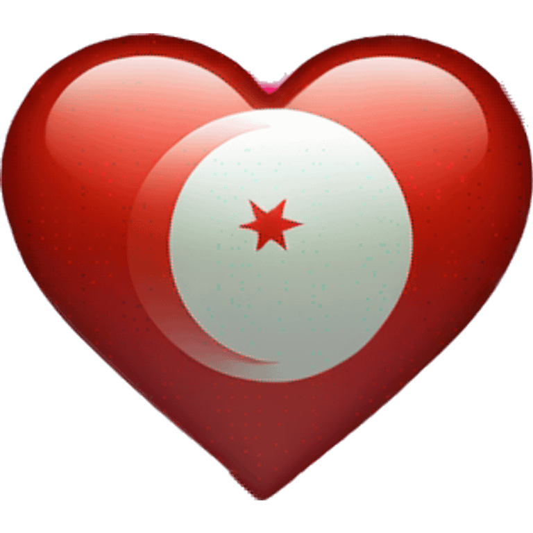 Turkish flag with pink heart emoji