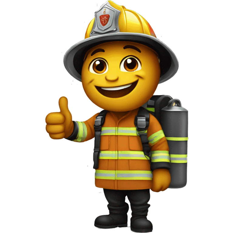 Roach thumbs up wearing firefighter gear emoji