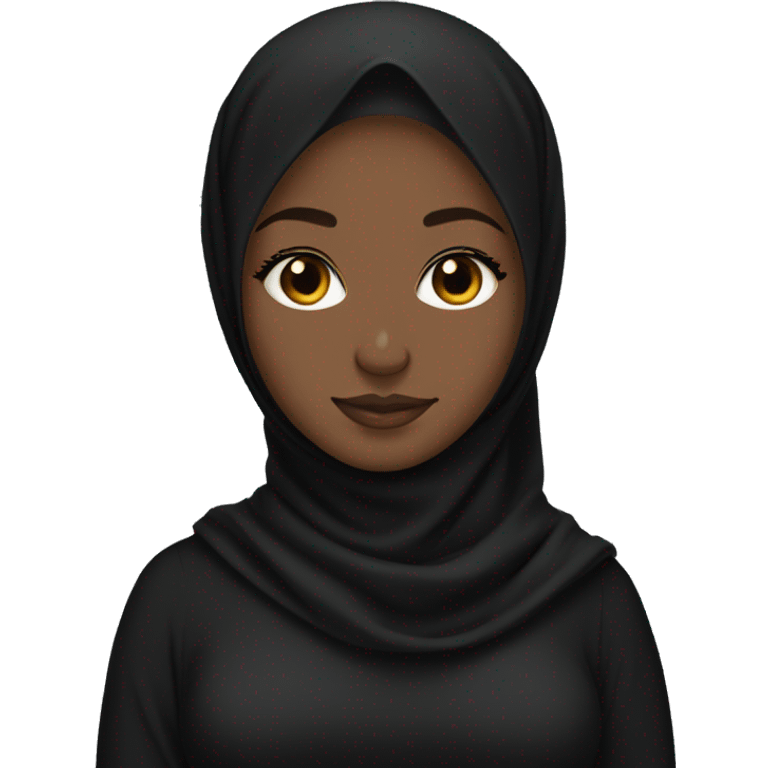 Black Hijabi wearing abaya emoji