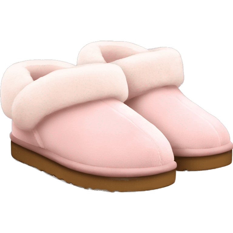 fuzzy slippers uggs light pink emoji