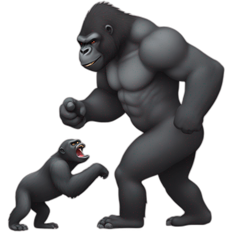 Gorilla fighting a Dragon emoji