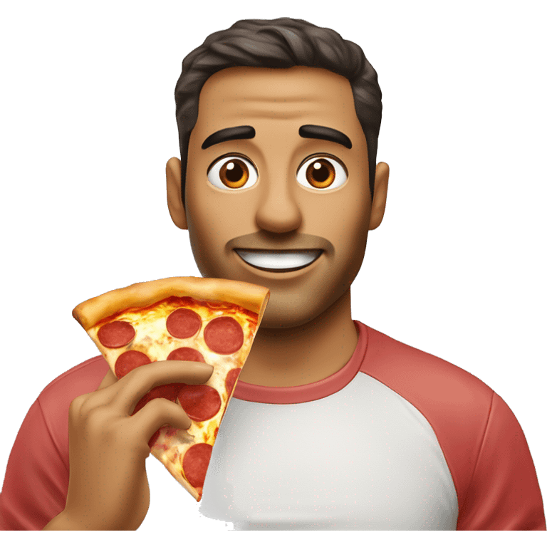 Pizza de jamón y queso tostada realista  emoji