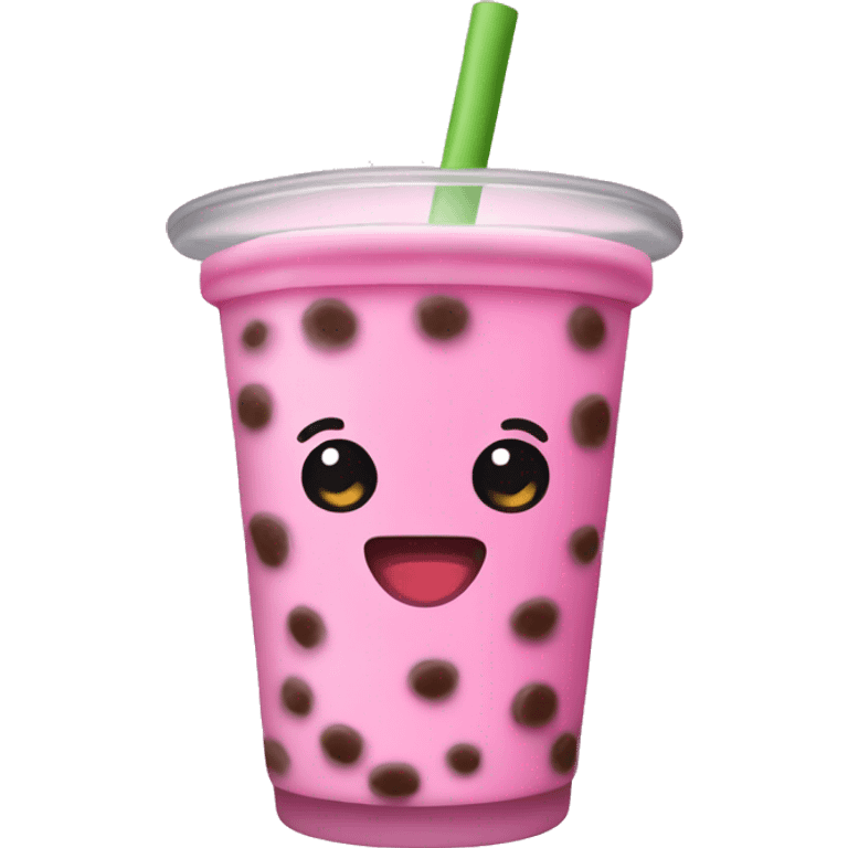 Pink boba tea emoji