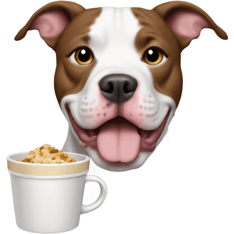 Pitbull with pup cup emoji