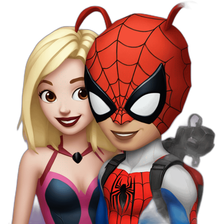 spiderman with harley quinn emoji