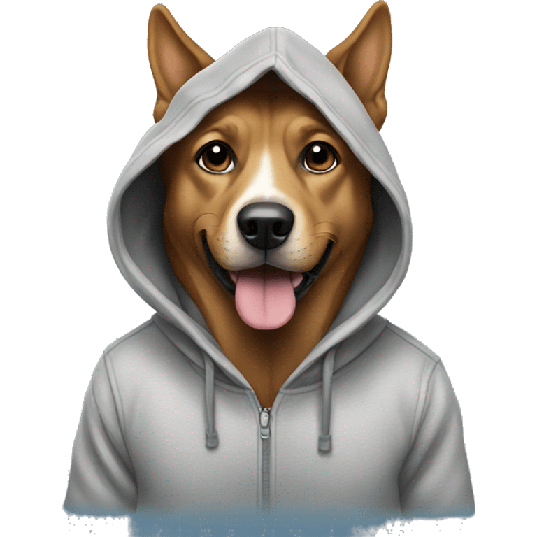 Dog wearing hoodie emoji