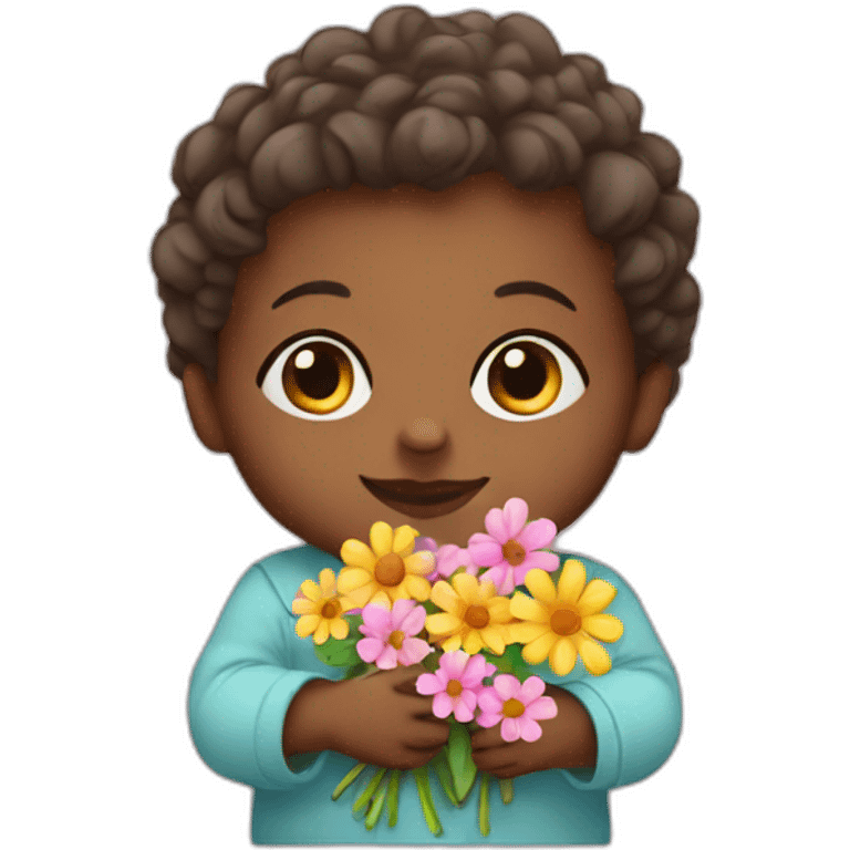 Baby with flowers emoji