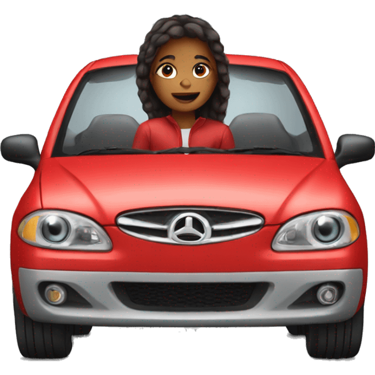 girl in red car emoji