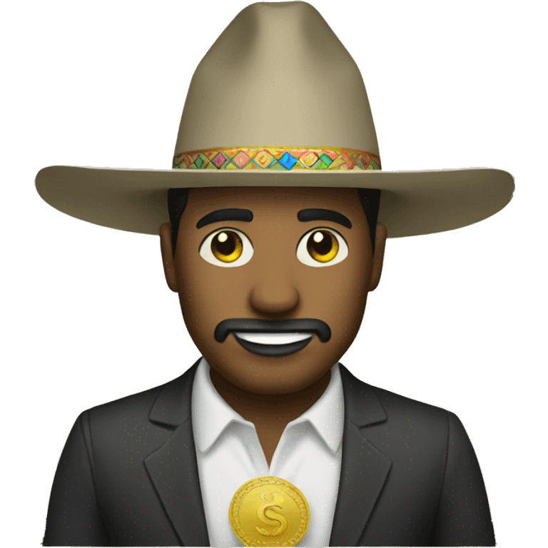 Man wearing sombrero money emoji