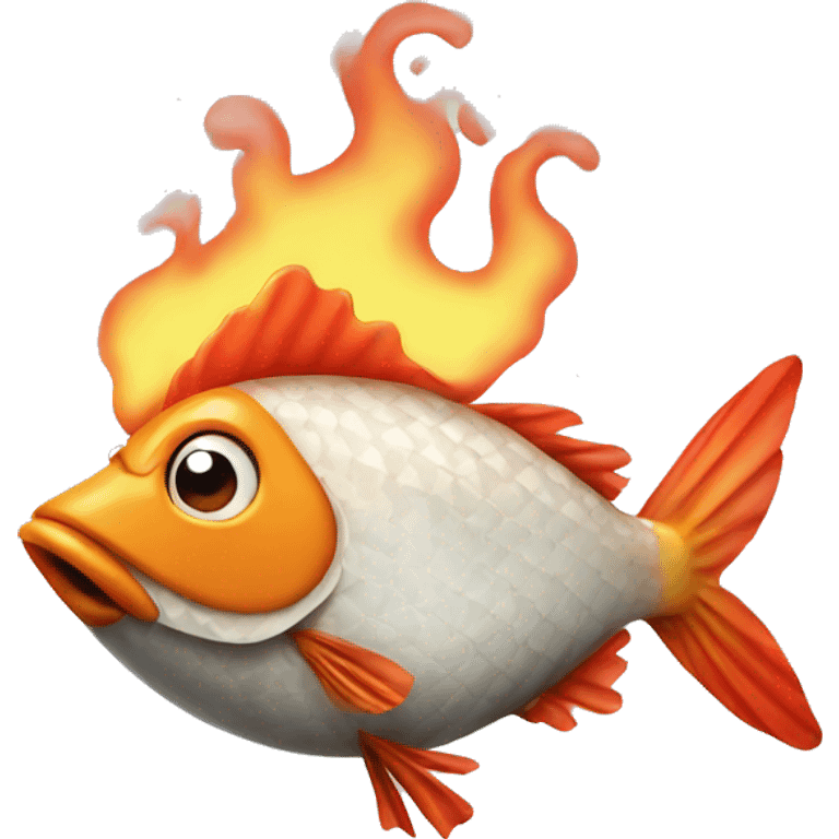 smoking chicken fish emoji