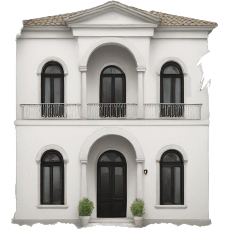 White Italian villa with black details emoji