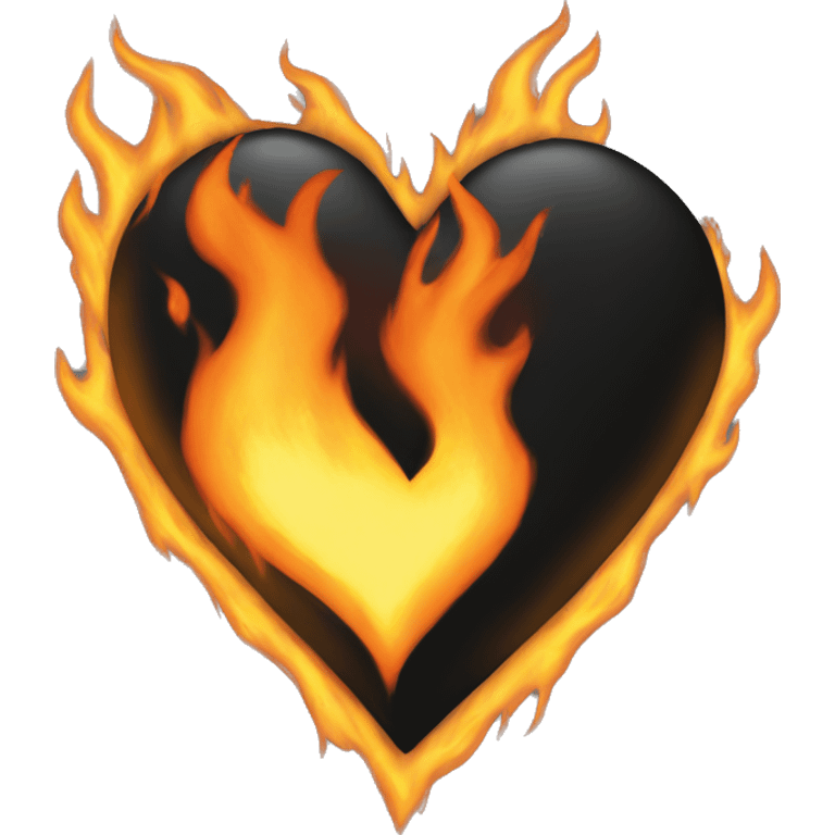 Black heart on fire emoji