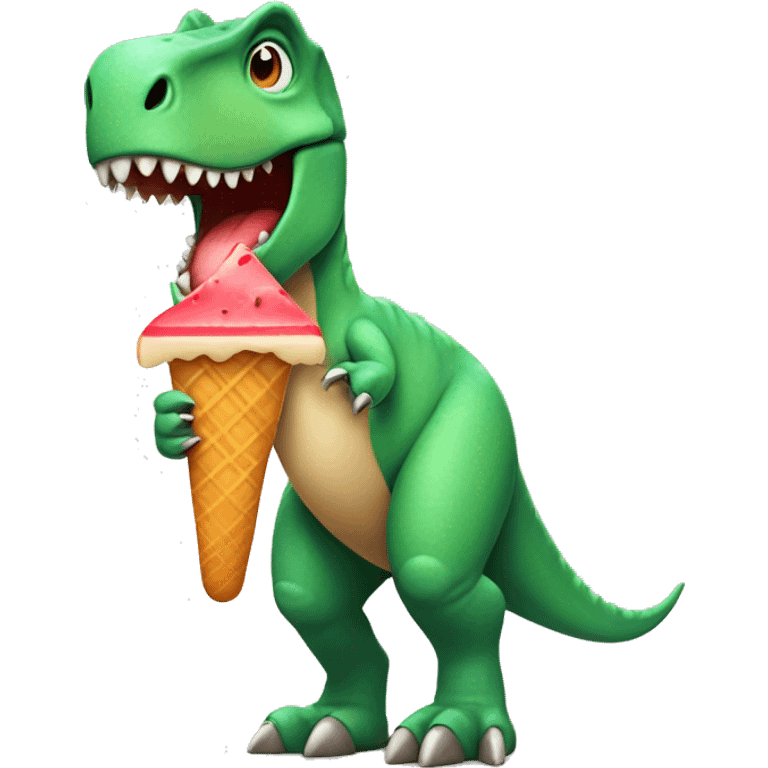 Dinosaur with a popsicle emoji