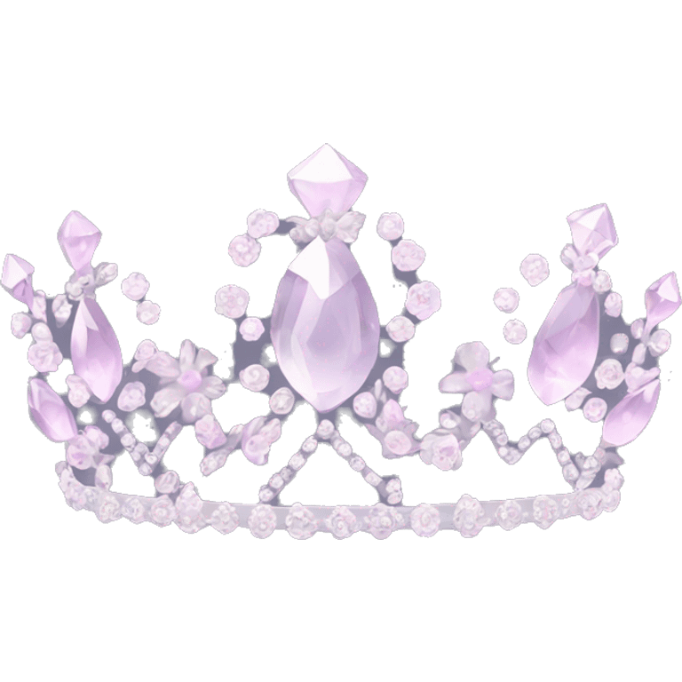 crystal tiara covered with flowers emoji