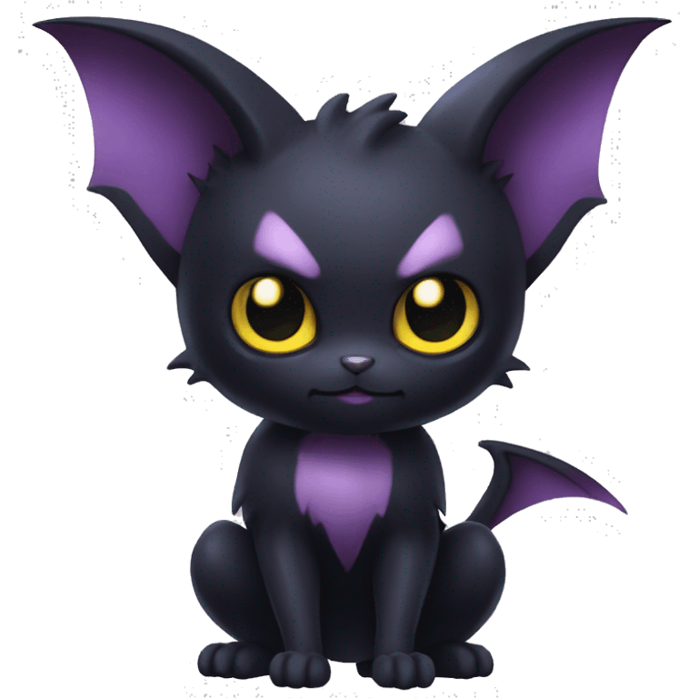 Cool Cute Edgy Dark Black Batty Chibi Noibat-Cat-Pokémon-Fakémon-hybrid emoji